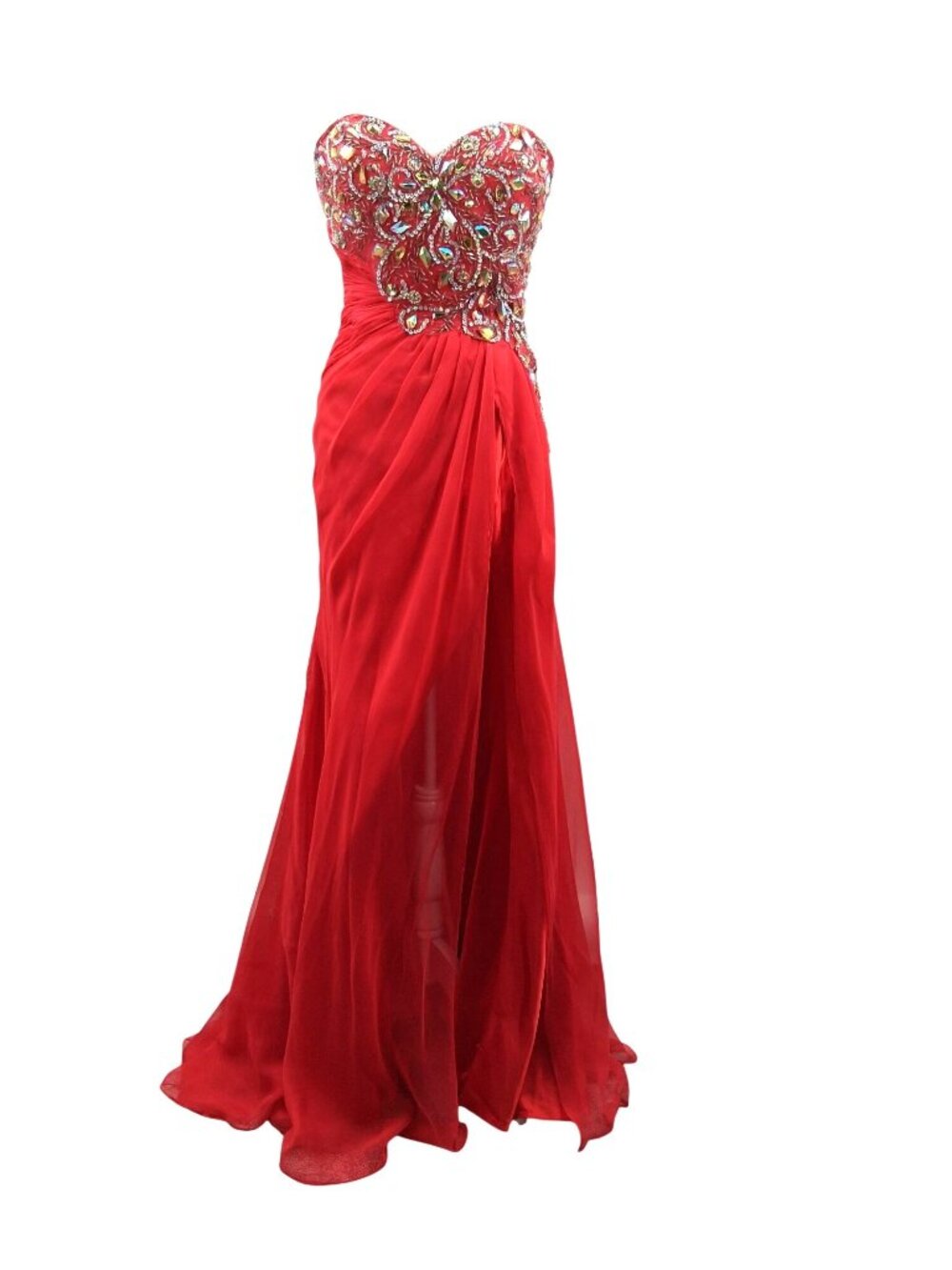 Mac Duggal Red Beaded Gown Size 4